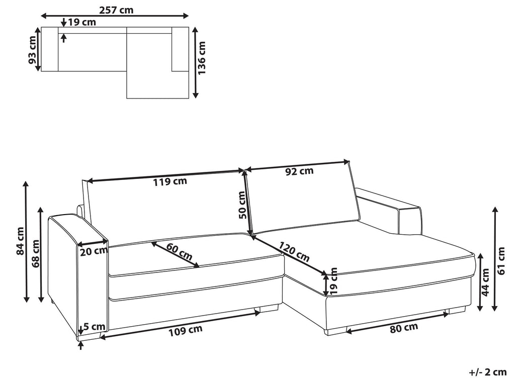 Corner Sofa RENDERS Boucle Off-White Left Hand