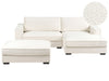 Corner Sofa Boucle Off-White with Ottoman Left Hand