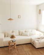 Corner Sofa LUNGO Boucle White 4 Seater Left Hand