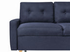 Corner Sofa Bed FLAKK Fabric Navy Blue with Storage 4 Seater Left Hand