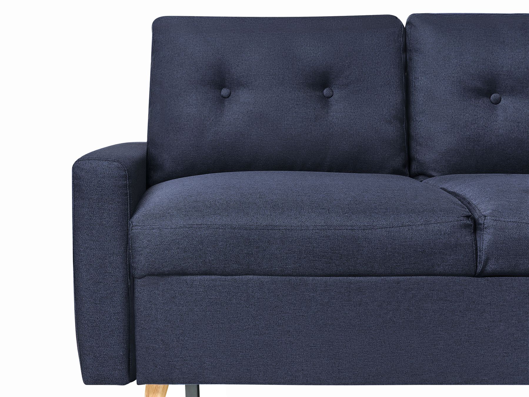 Corner Sofa Bed FLAKK Fabric Navy Blue with Storage 4 Seater Left Hand