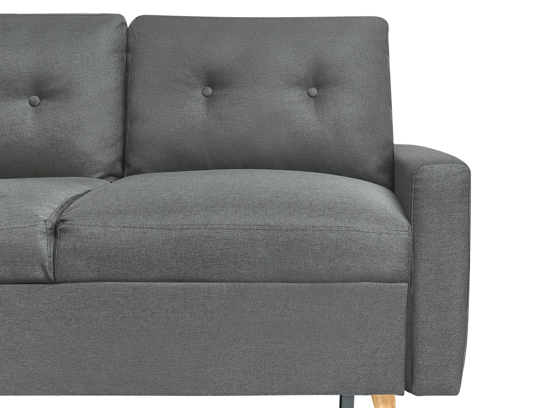 corner sofa bed flakk fabric dark grey with storage 4 seater right hand