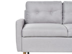 Corner Sofa Bed FLAKK Fabric Light Grey with Storage 4 Seater Left Hand