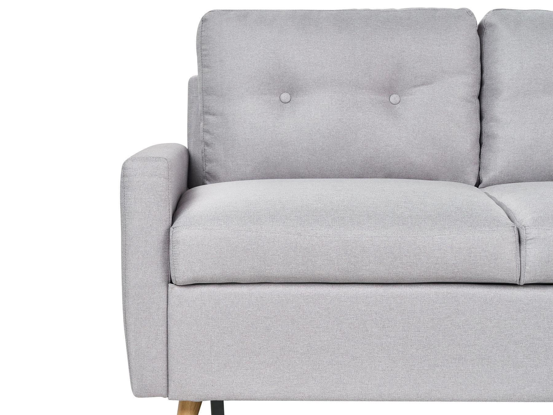 Corner Sofa Bed FLAKK Fabric Light Grey with Storage 4 Seater Left Hand