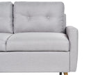 Corner Sofa Bed FLAKK Fabric Light Grey with Storage 4 Seater Right Hand