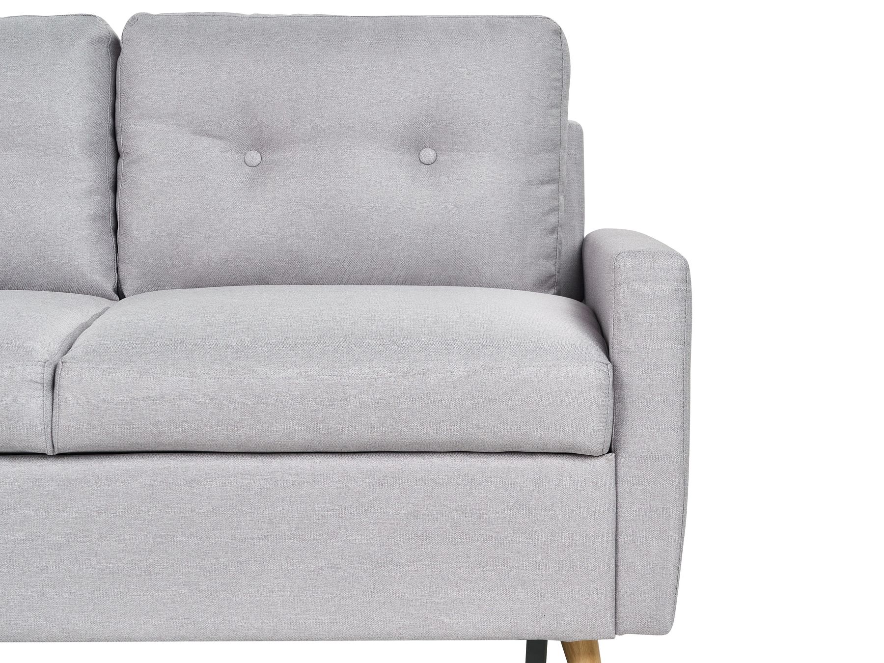 Corner Sofa Bed FLAKK Fabric Light Grey with Storage 4 Seater Right Hand
