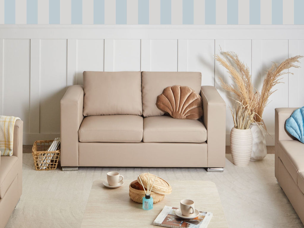 Sofa HELSINKI Leather Beige 2 Seater