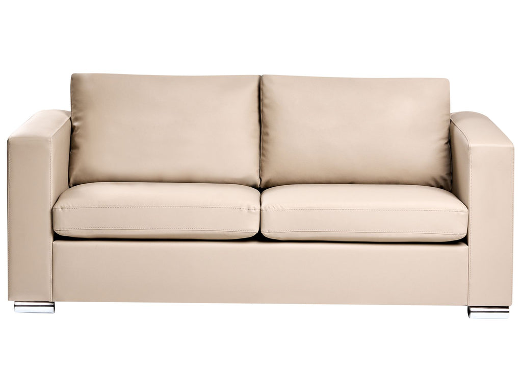 Sofa HELSINKI Leather Beige 3 Seater