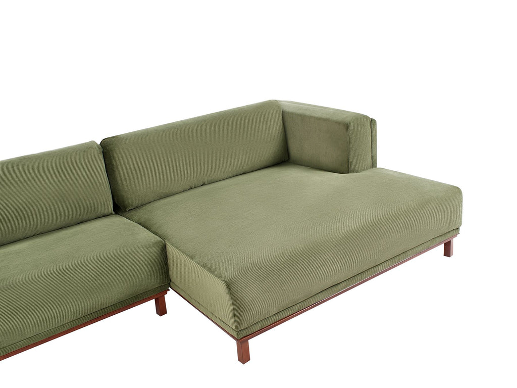 Corner Sofa VENG Corduroy Green 4 Seater