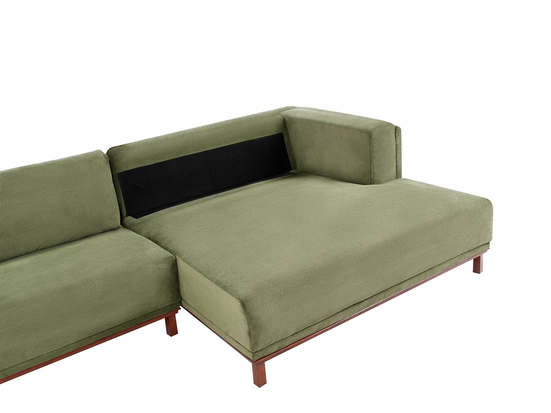 Corner Sofa VENG Corduroy Green 4 Seater