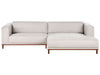 Corner Sofa Fabric Light Beige 4 Seater