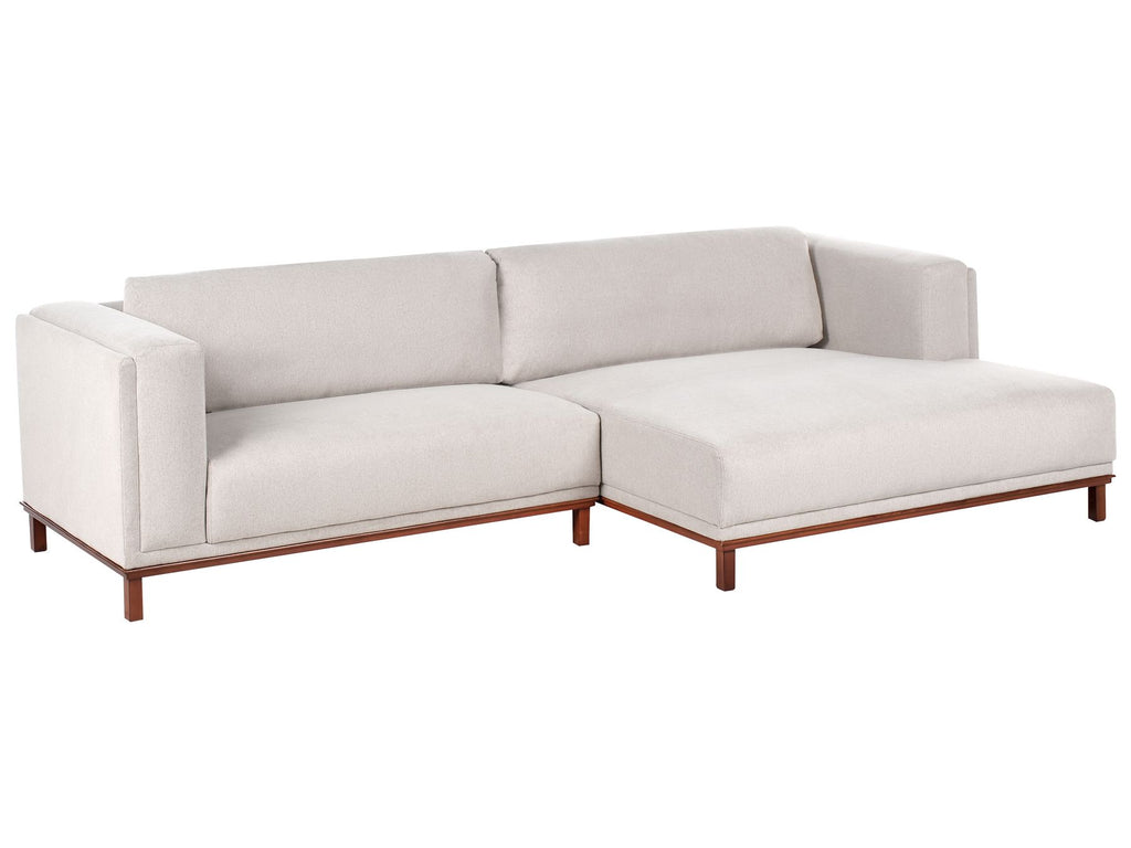 Corner Sofa VENG Fabric Light Beige 4 Seater
