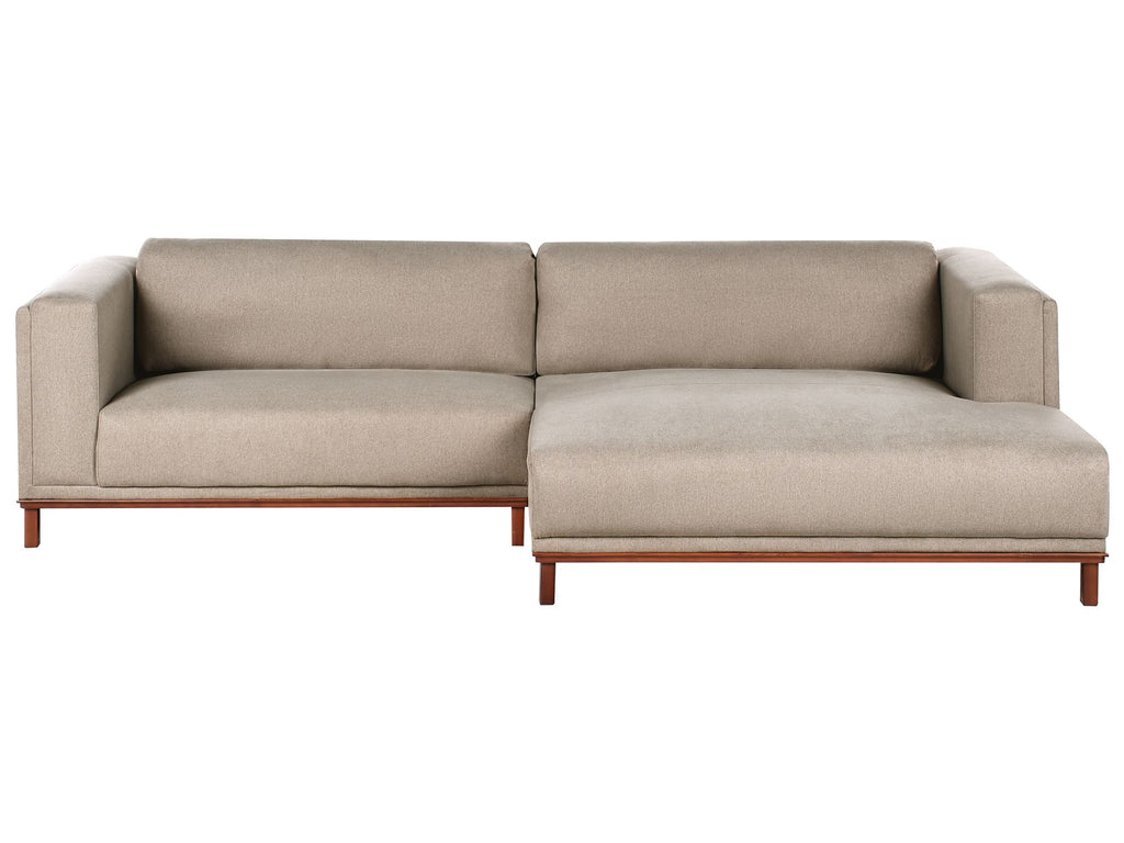 Corner Sofa VENG Fabric Taupe 4 Seater