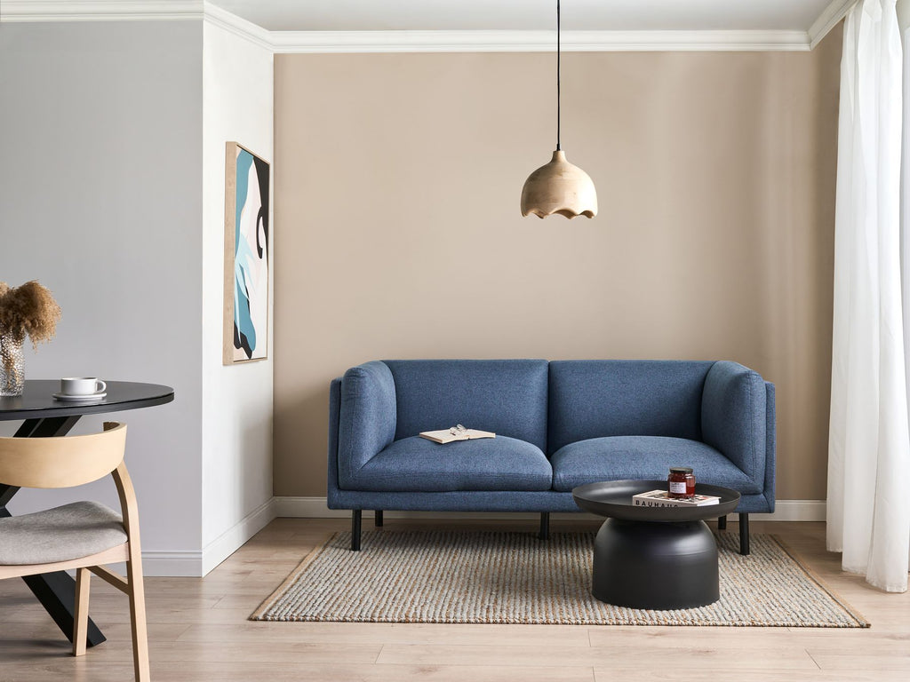 Sofa VORGOD Fabric Dark Blue 2 Seater
