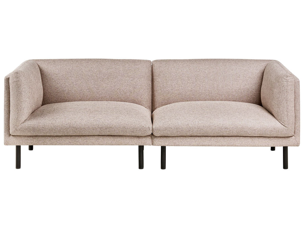 Sofa VORGOD Fabric Light Brown 3 Seater