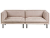 Sofa Fabric Light Brown 3 Seater