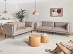 Sofa VORGOD Fabric Light Brown 3 Seater