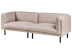 Sofa VORGOD Fabric Light Brown 3 Seater