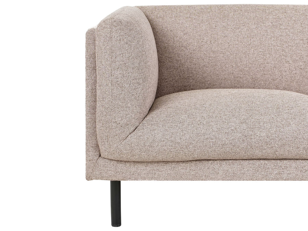 Sofa VORGOD Fabric Light Brown 3 Seater