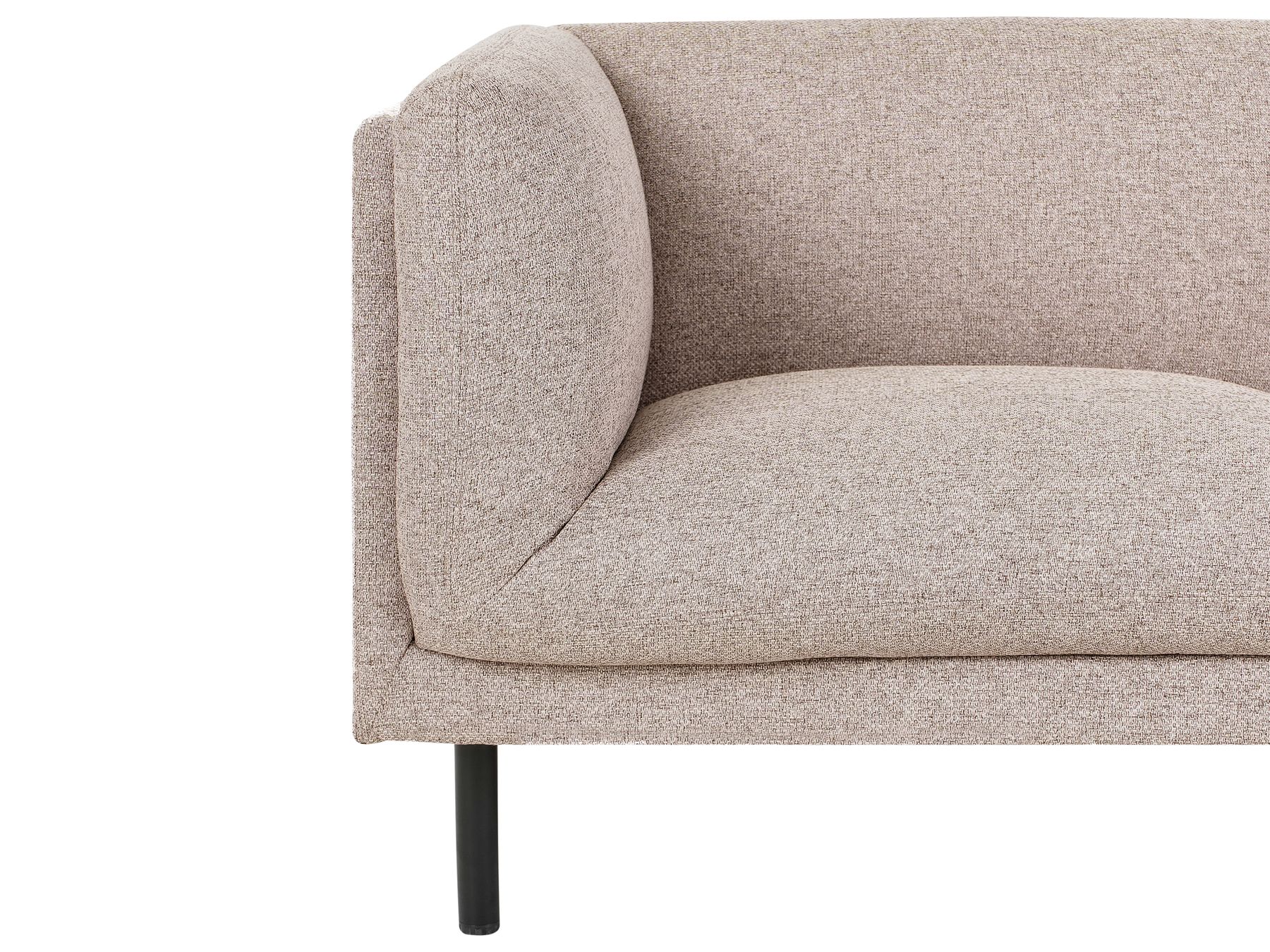 Sofa VORGOD Fabric Light Brown 3 Seater