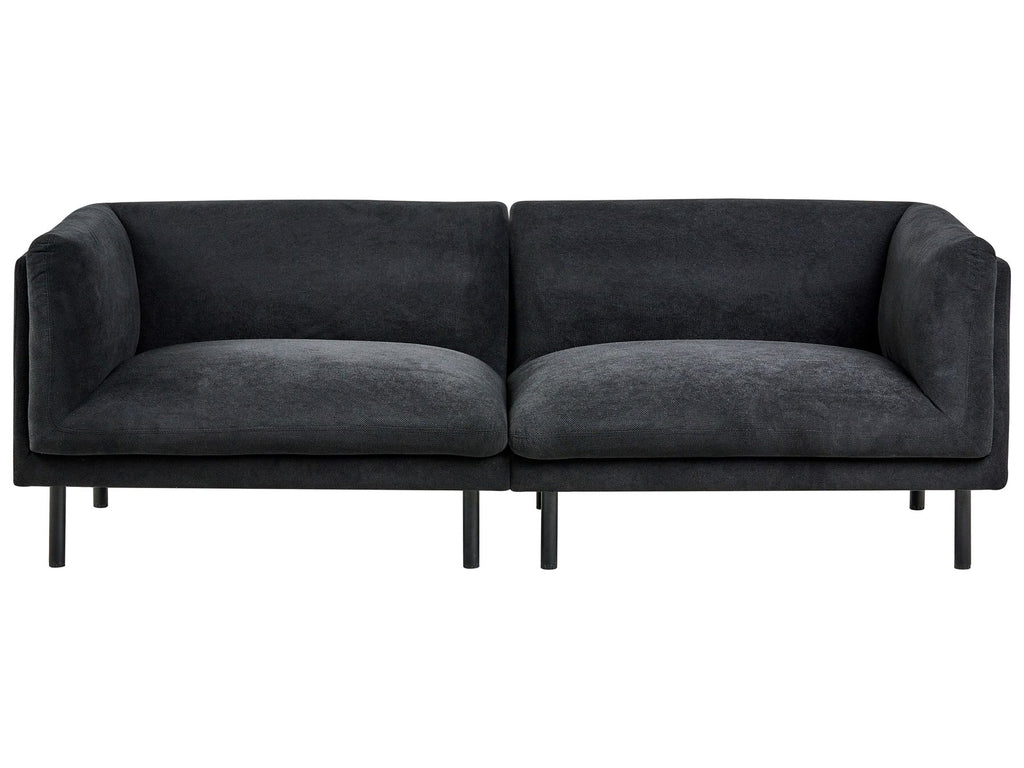 Sofa VORGOD Fabric Black 3 Seater
