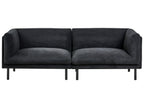 Sofa VORGOD Fabric Black 3 Seater