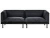 Sofa Fabric Black 3 Seater