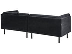 Sofa VORGOD Fabric Black 3 Seater