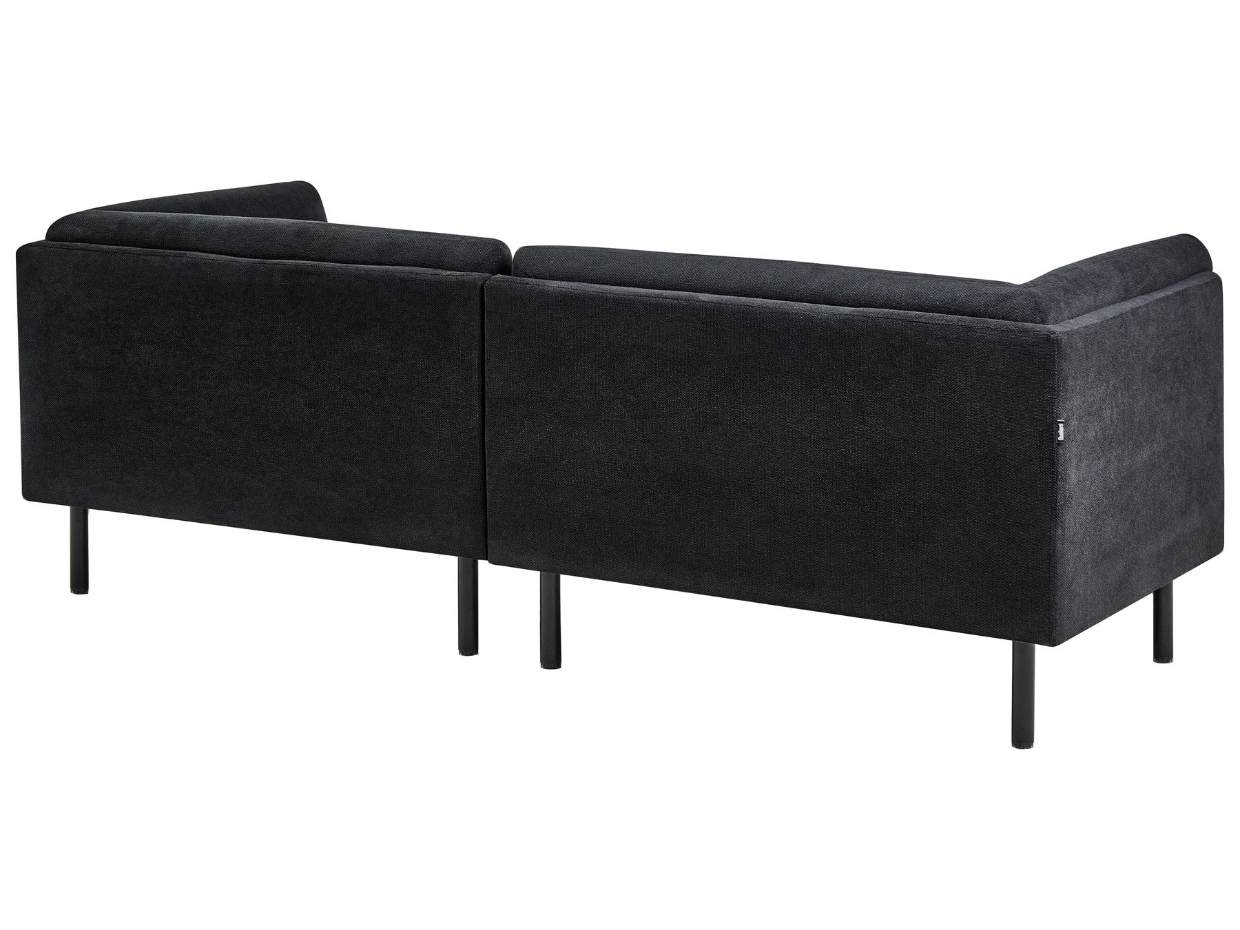 Sofa VORGOD Fabric Black 3 Seater