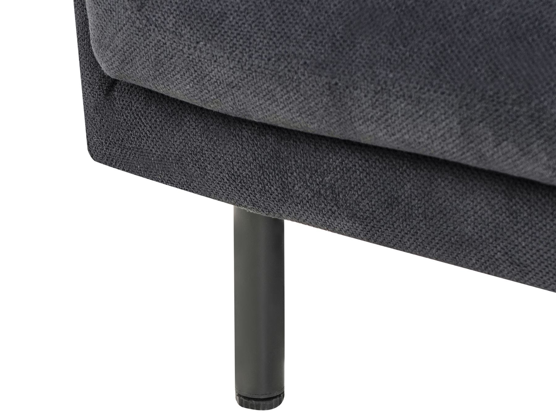 Sofa VORGOD Fabric Black 3 Seater