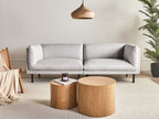 Sofa VORGOD Fabric Light Grey 3 Seater