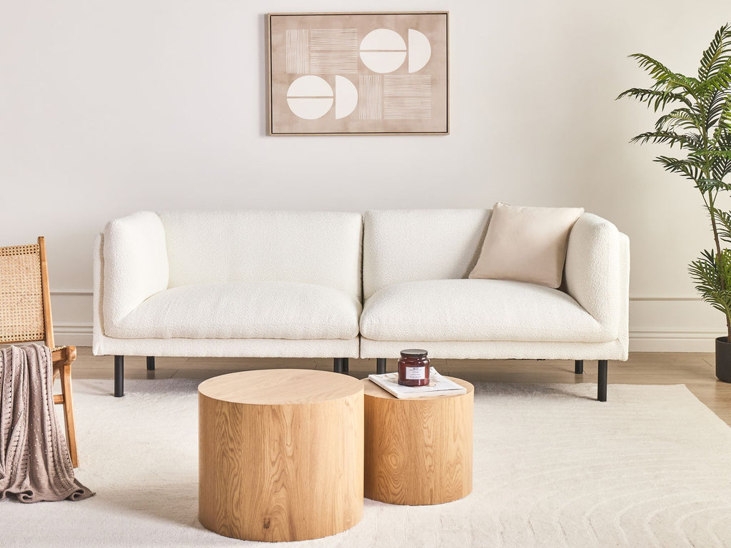 Sofa VORGOD Boucle Off-White 3 Seater