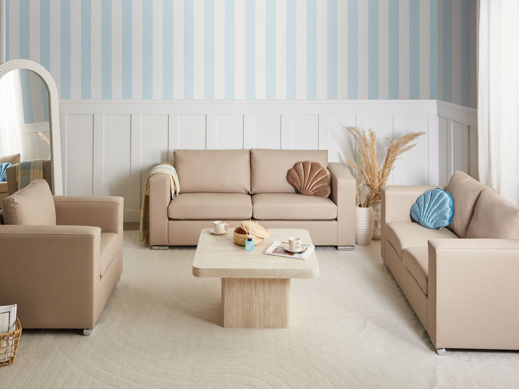 Sofa HELSINKI Leather Beige 2 Seater