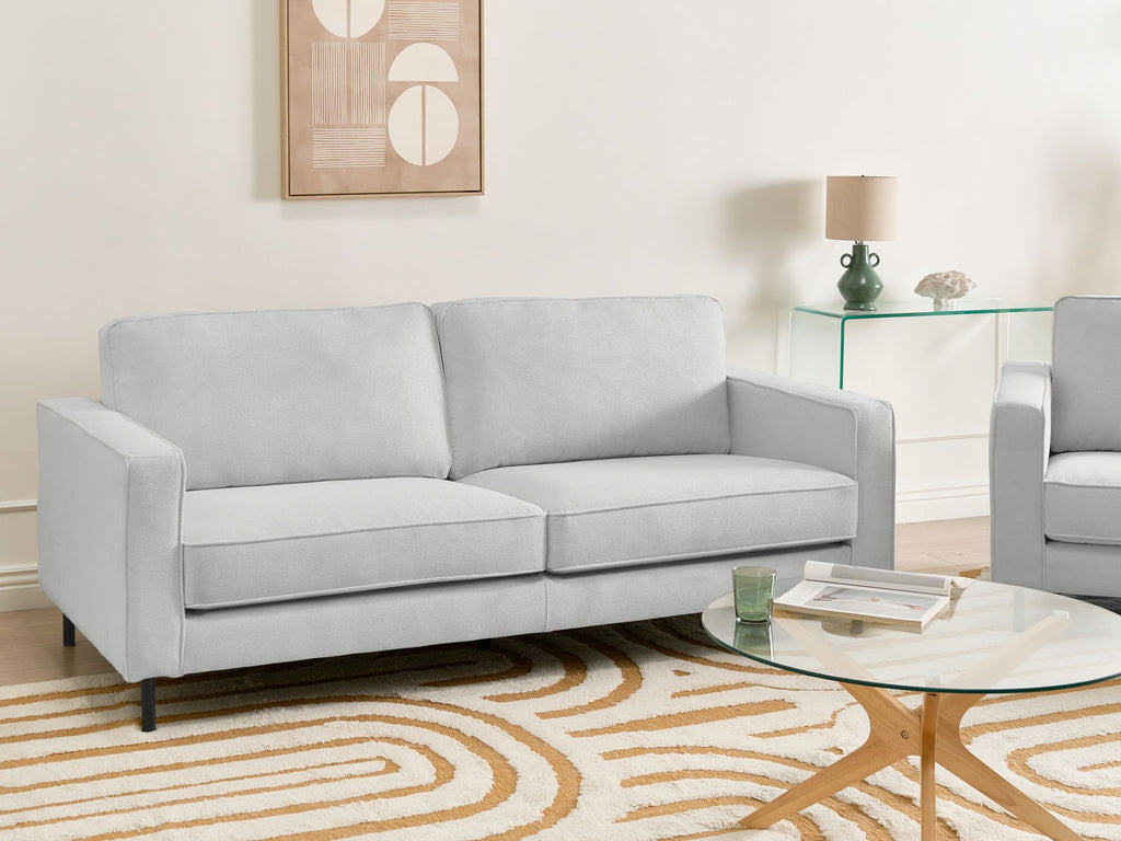 Sofa SAVALEN Fabric Light Grey 3 Seater