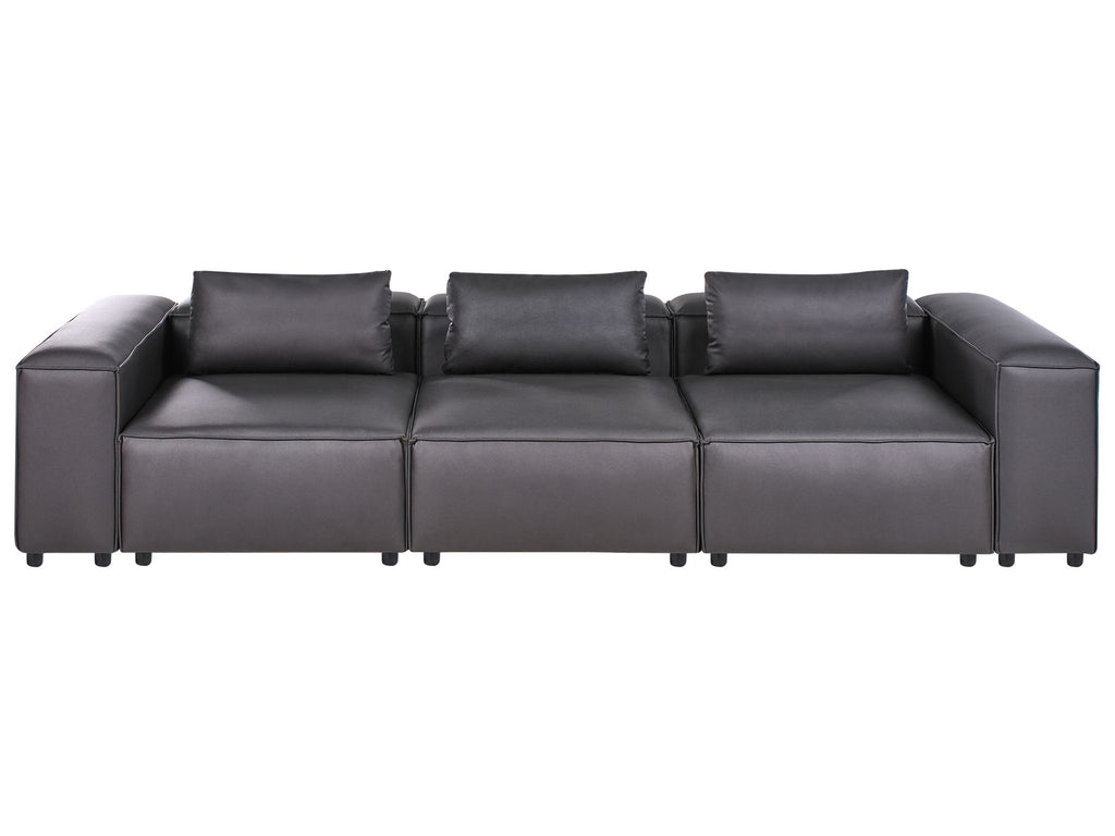 Modular Sofa BRANDE Faux Leather Black 3 Seater