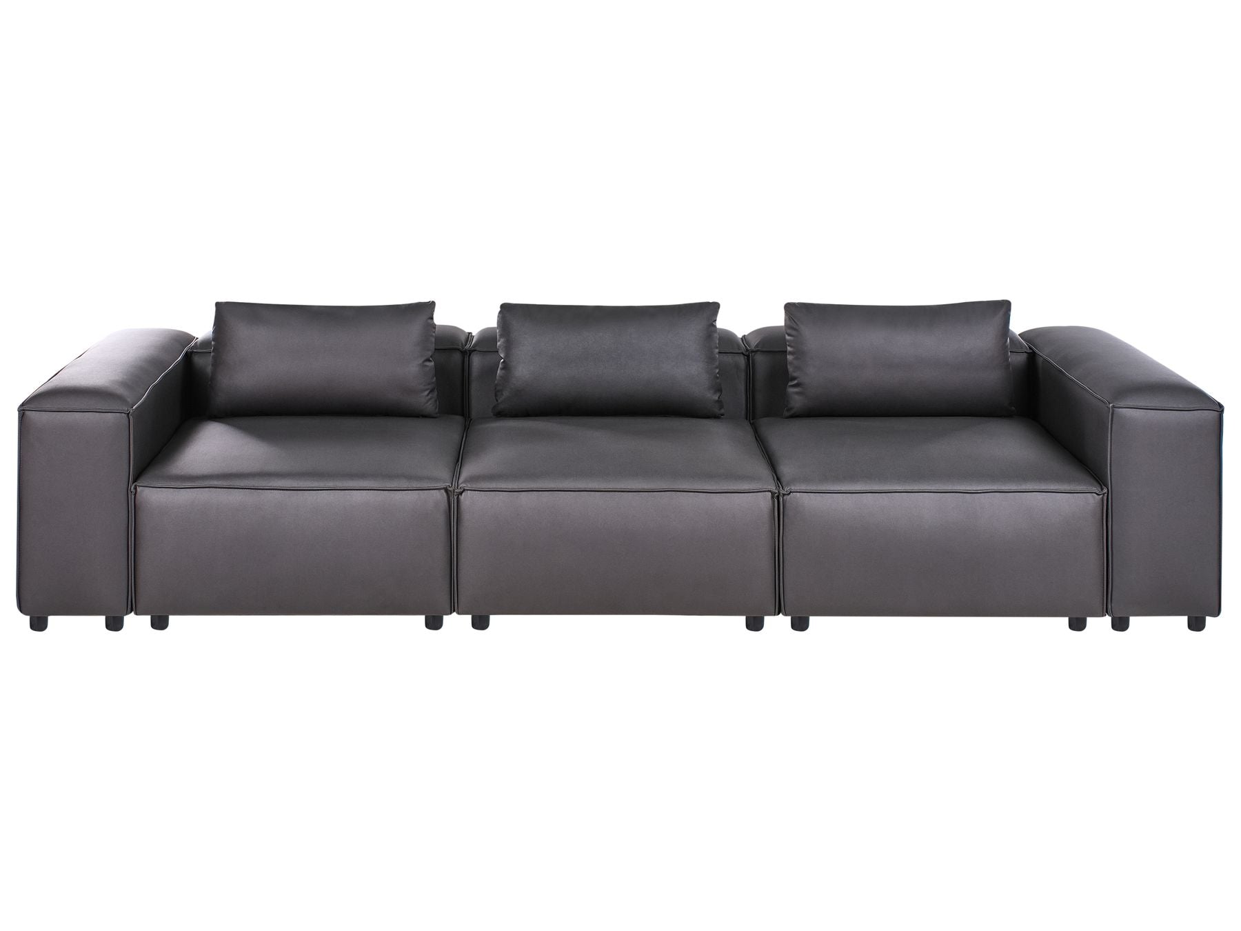 Modular Sofa BRANDE Faux Leather Black 3 Seater