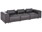 Modular Sofa BRANDE Faux Leather Black 3 Seater
