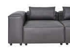 Modular Sofa BRANDE Faux Leather Black 3 Seater