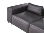 Modular Sofa BRANDE Faux Leather Black 3 Seater