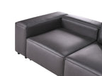 Modular Sofa BRANDE Faux Leather Black 3 Seater