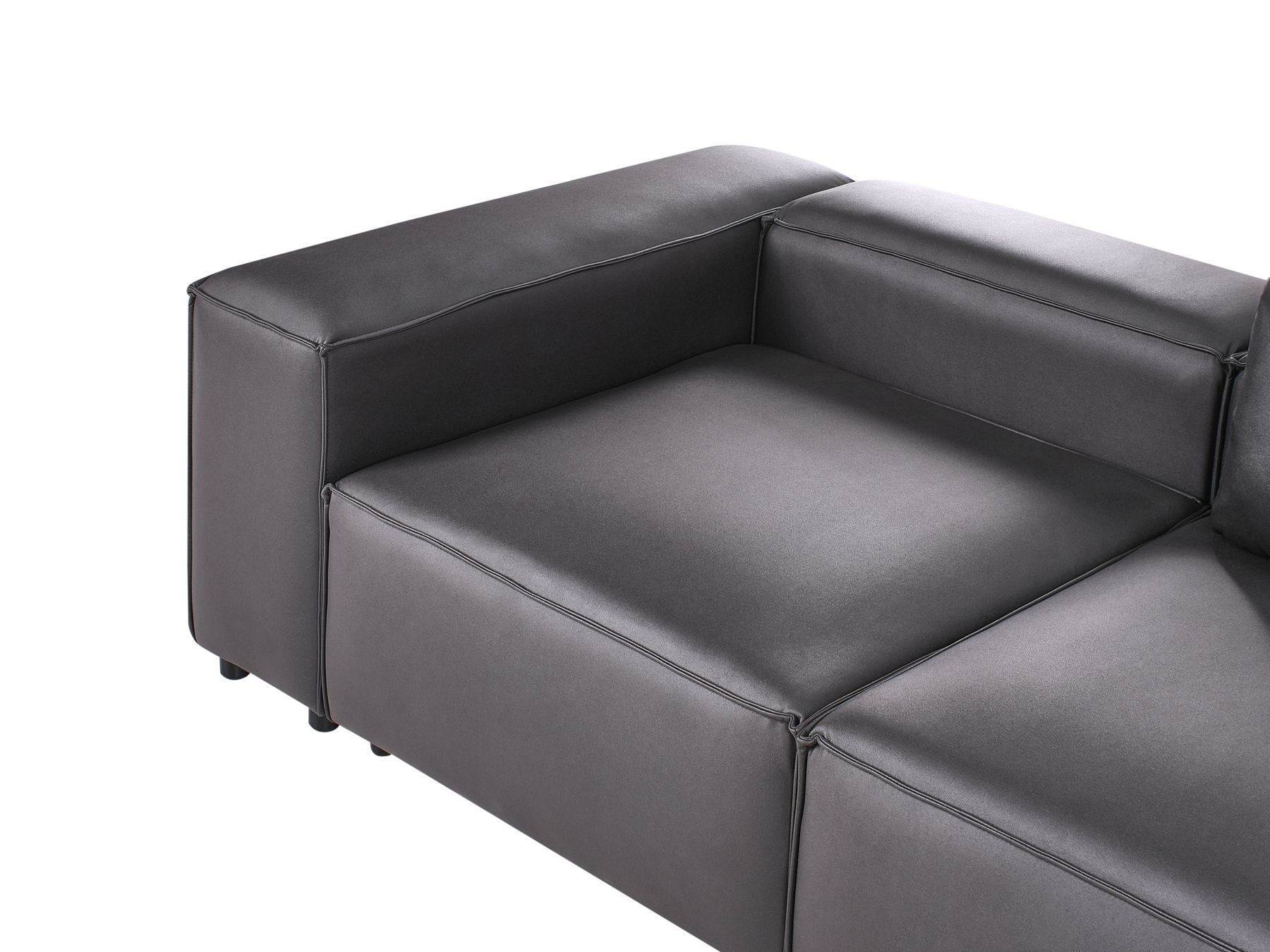 Modular Sofa BRANDE Faux Leather Black 3 Seater