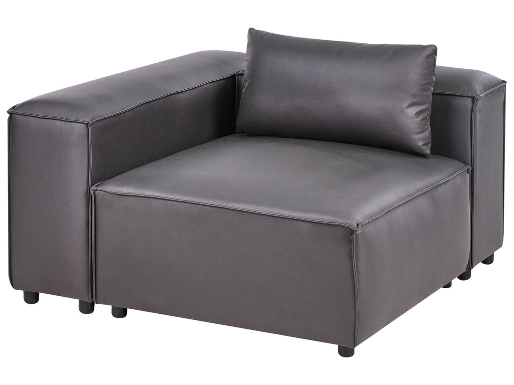 Modular Sofa BRANDE Faux Leather Black 3 Seater