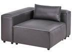 Modular Sofa BRANDE Faux Leather Black 3 Seater