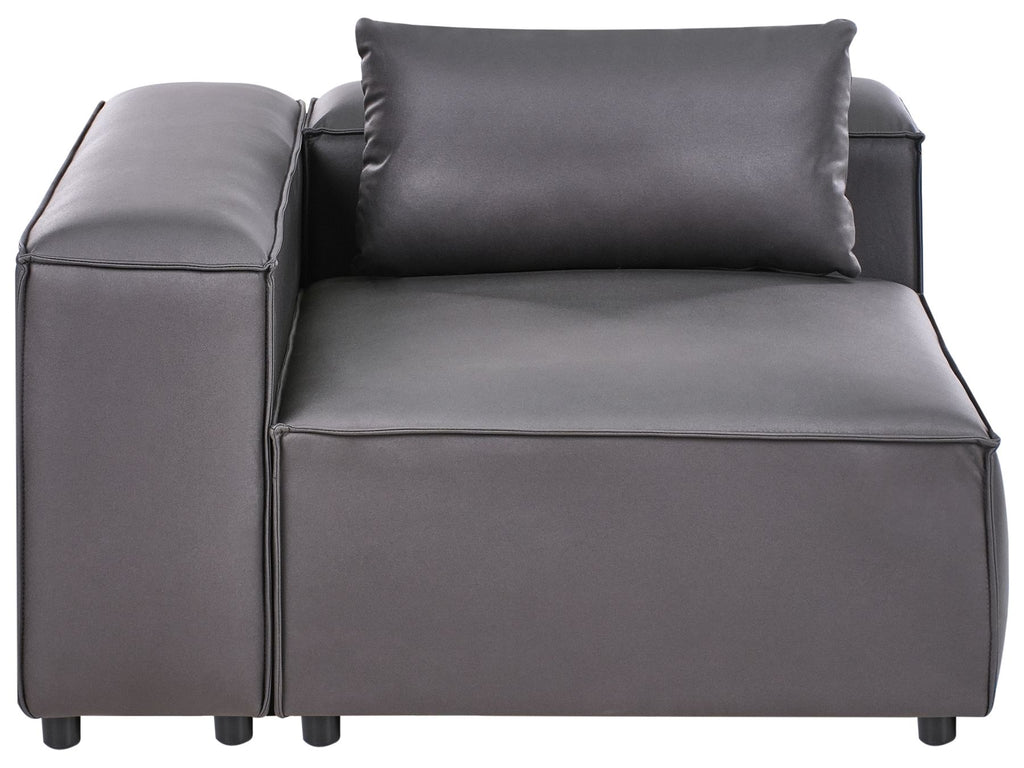 Modular Sofa BRANDE Faux Leather Black 3 Seater