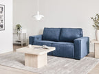 Electric Recliner Sofa NUKARI Fabric Blue 3 Seater