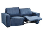 Electric Recliner Sofa NUKARI Fabric Blue 3 Seater