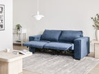Electric Recliner Sofa NUKARI Fabric Blue 3 Seater