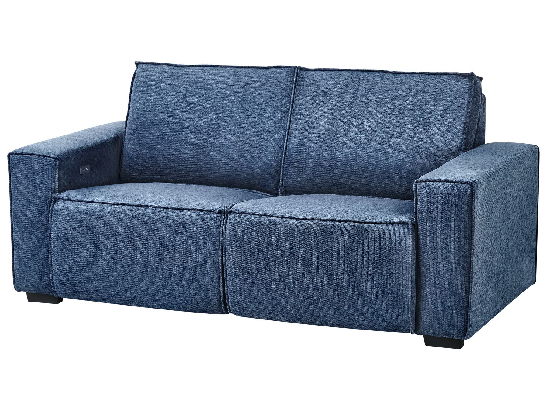 Electric Recliner Sofa NUKARI Fabric Blue 3 Seater