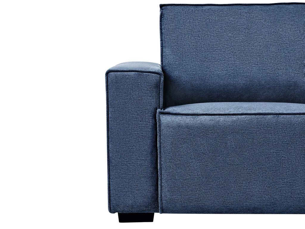 Electric Recliner Sofa NUKARI Fabric Blue 3 Seater