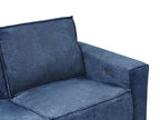 Electric Recliner Sofa NUKARI Fabric Blue 3 Seater